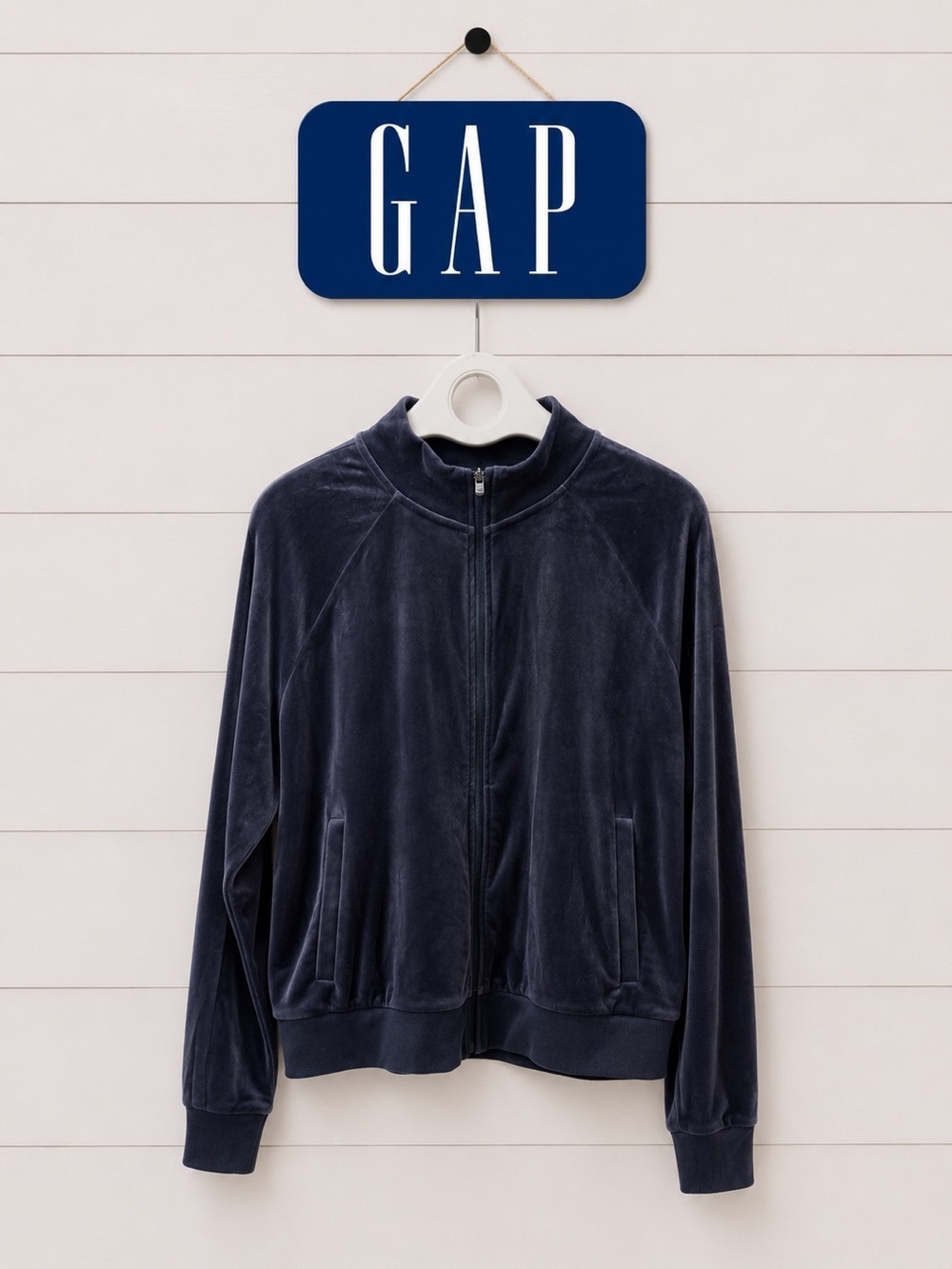 GAP FIT navy velvet jacket size XL